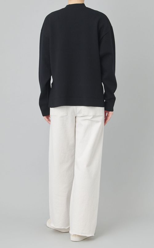 スタンドネックダブルフェイスニット