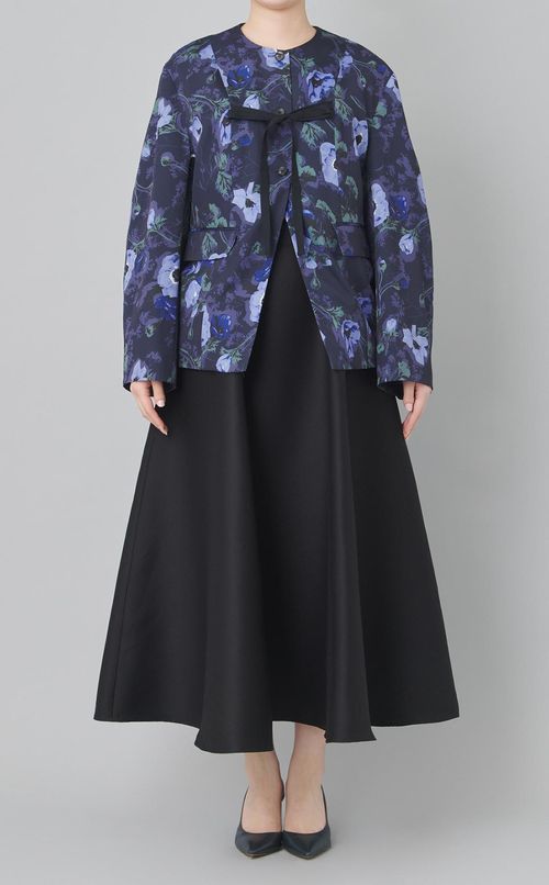 スカーフフラワーリボンシャツブルゾン