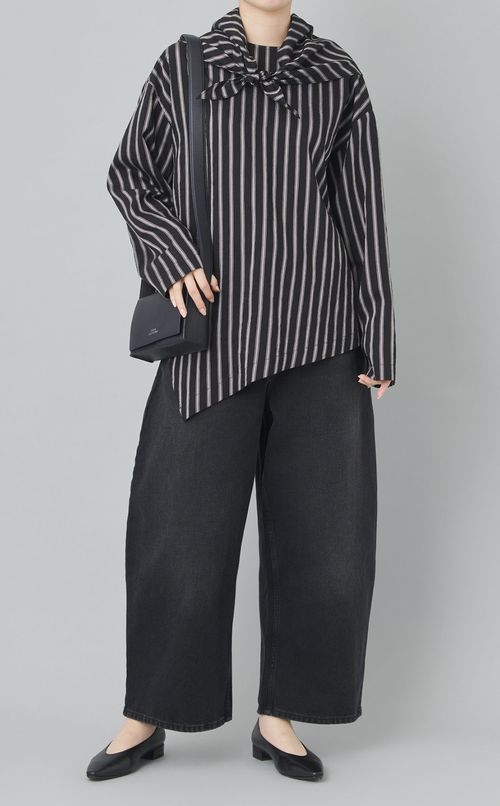 モダールストライプスカーフブラウス