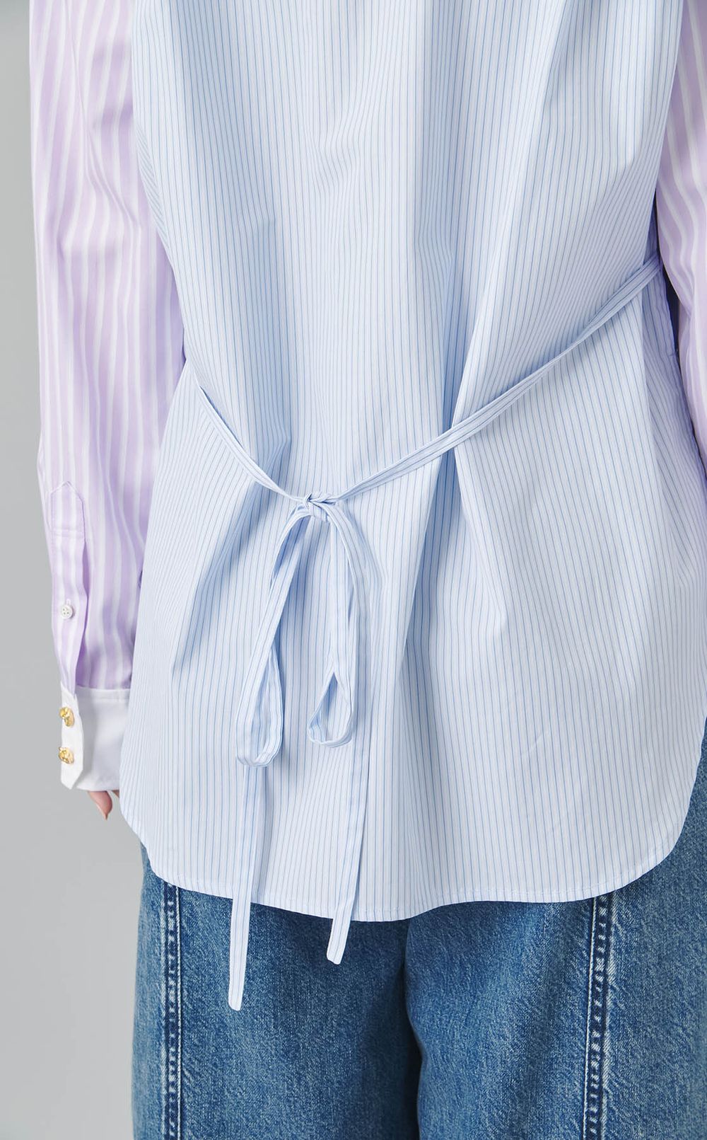 ベストレイヤードストライプシャツ