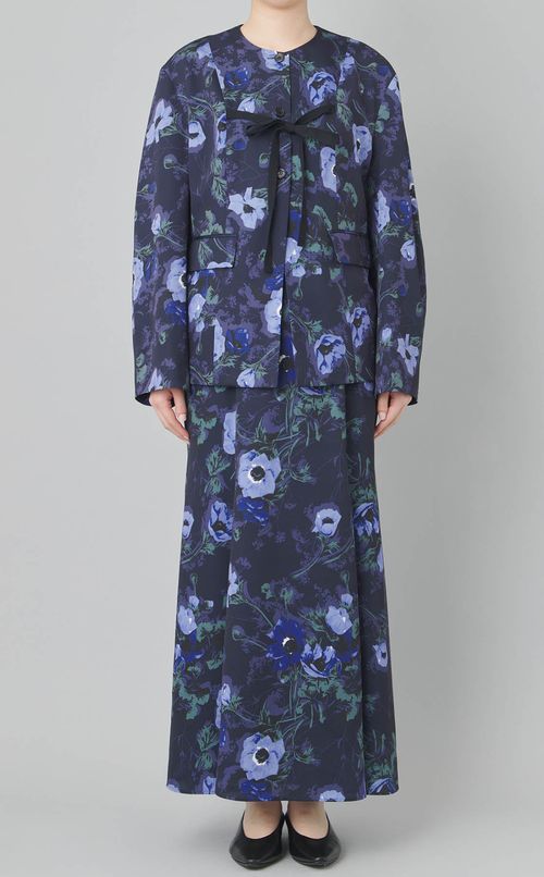 スカーフフラワーリボンシャツブルゾン