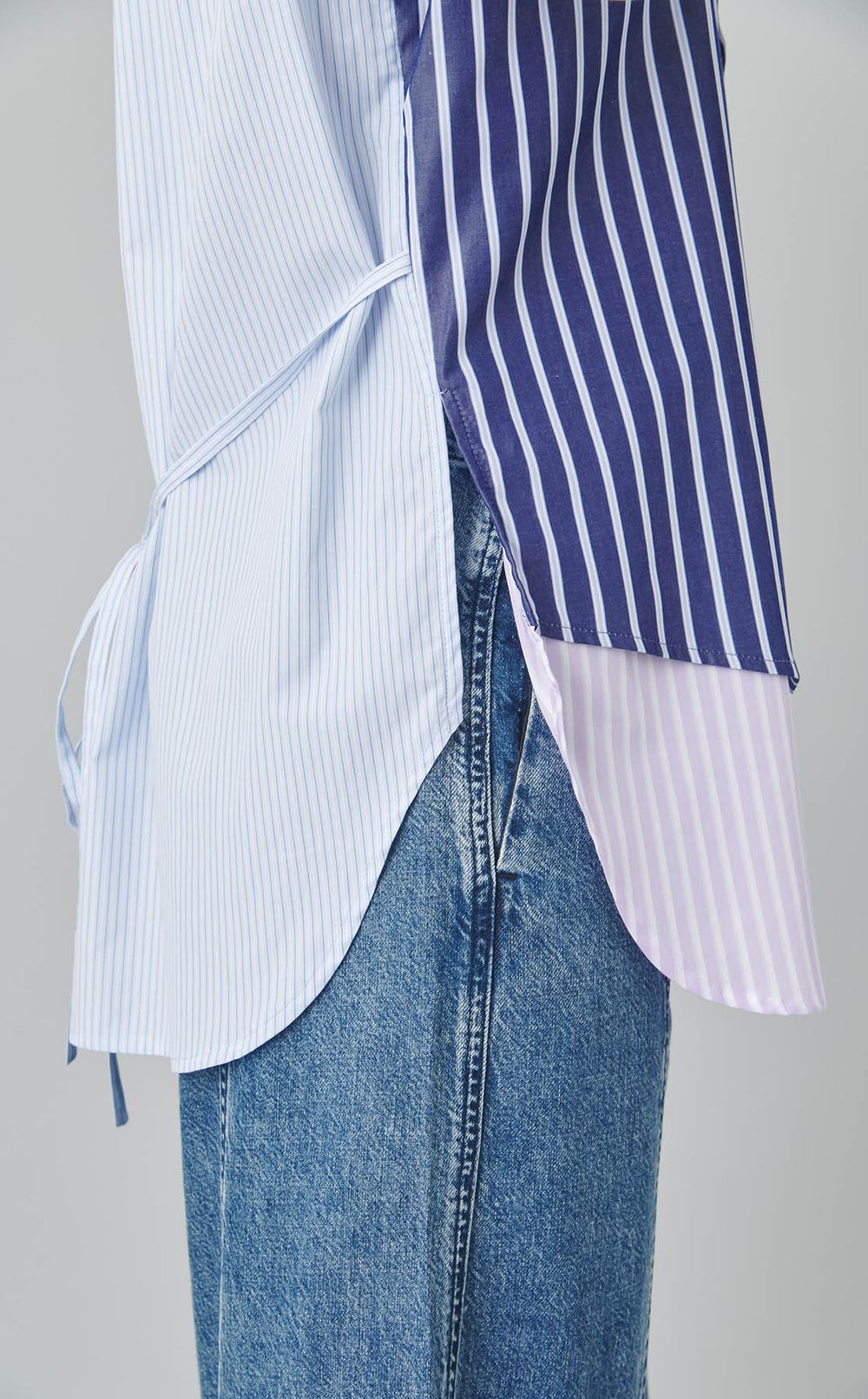 ベストレイヤードストライプシャツ