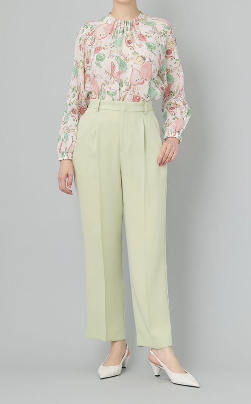 プリントピンチタックブラウス