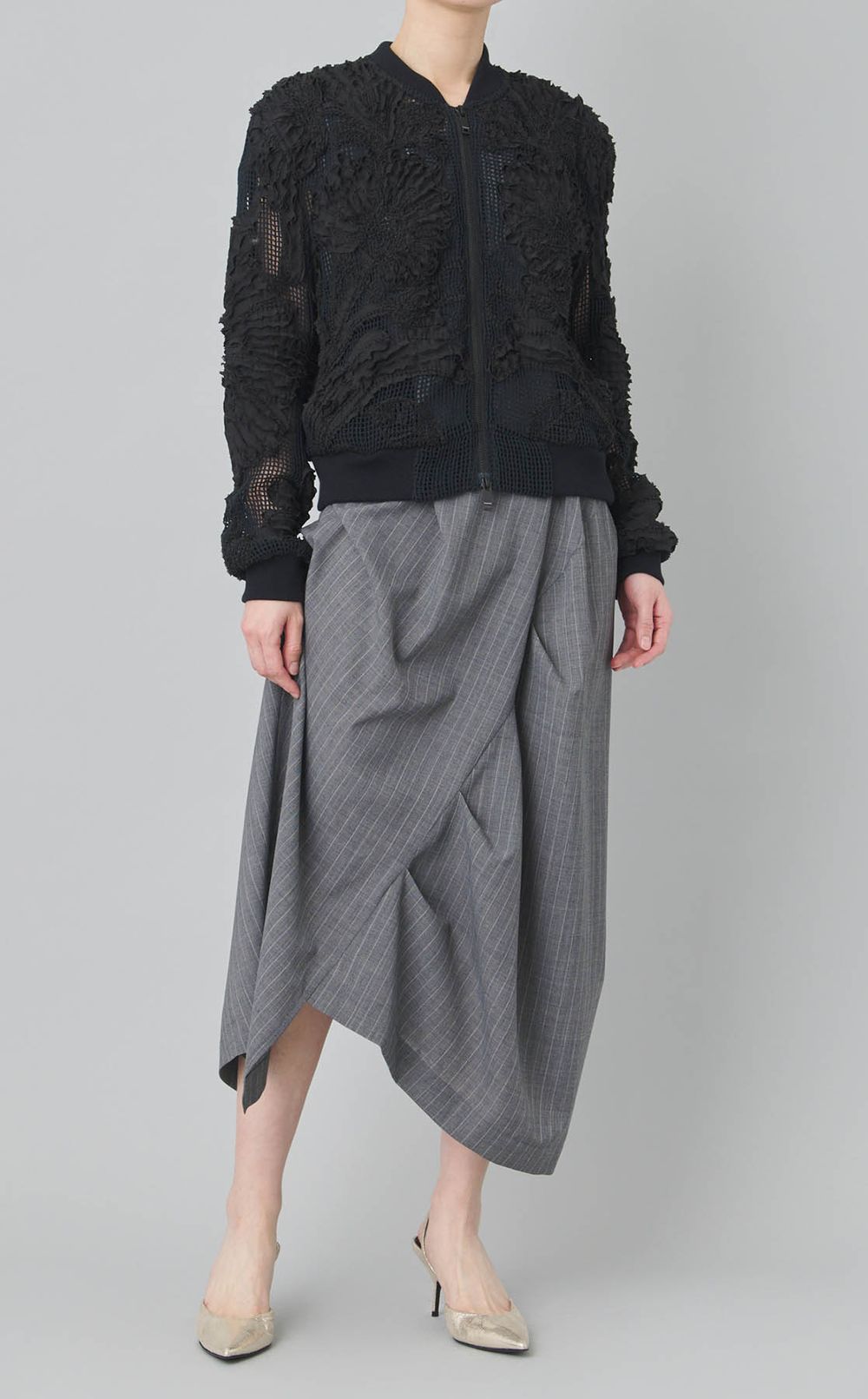 コットンメッシュエンブロイダリーブルゾン