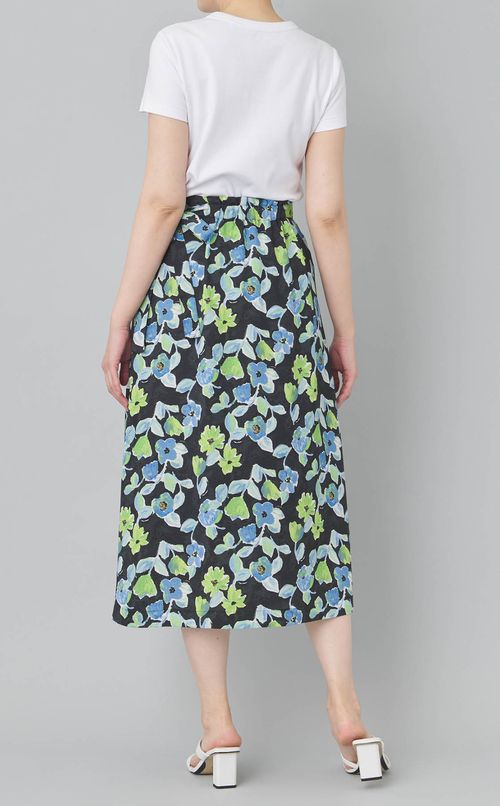 フラワープリントアシンメトリースカート