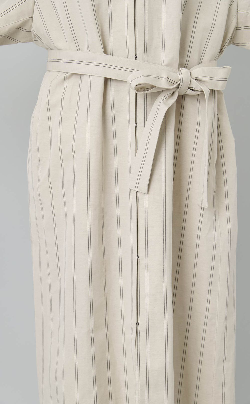 コットンリネンベルトドレス