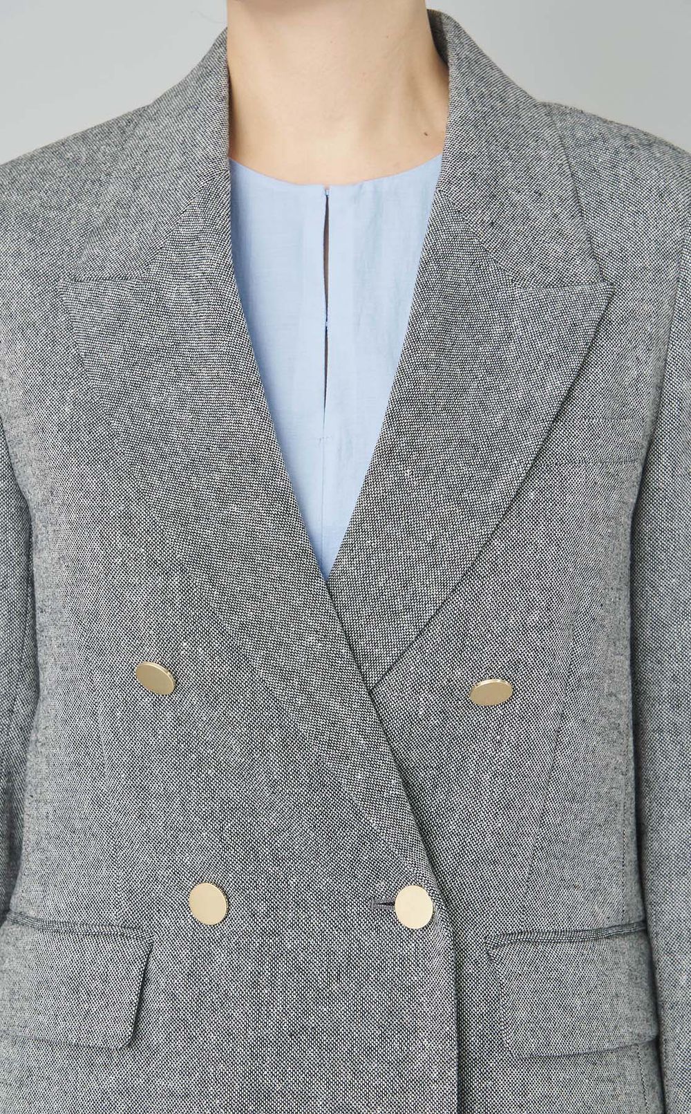 ダブルブレストツイードブレザー