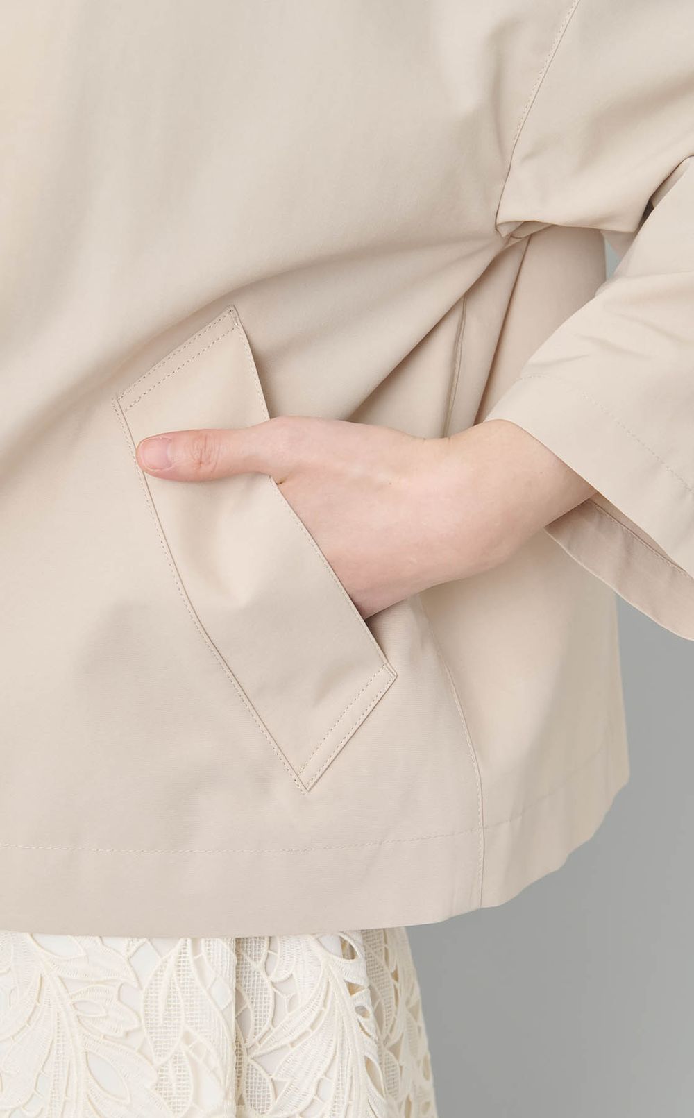 コットンウェザーノーカラージャケット