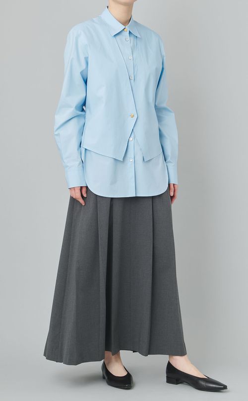 ベストレイヤードコットンシャツ