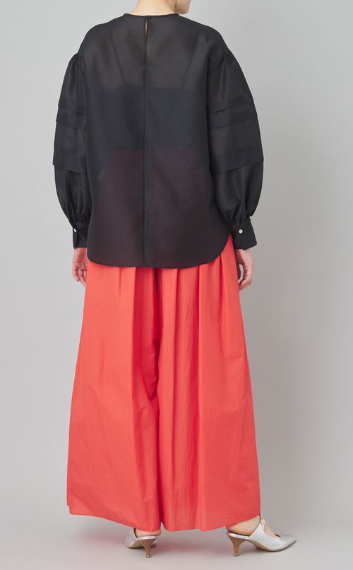 オーガンジーボリュームスリーブブラウス