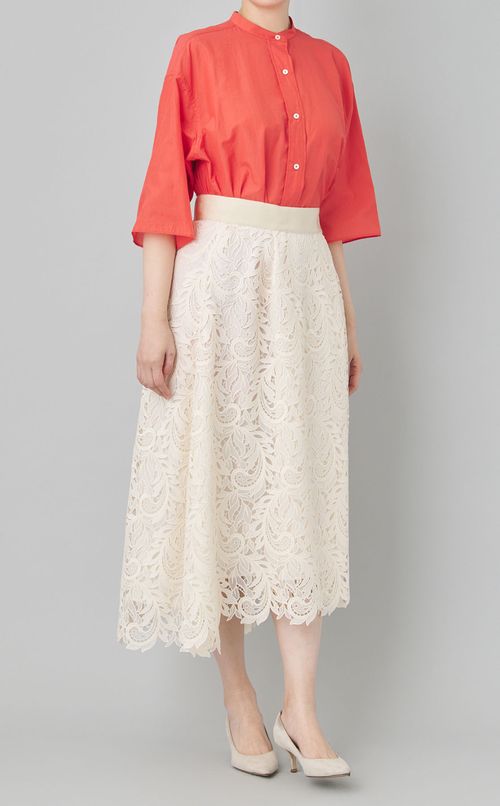 ペイズリーレースラップスカート