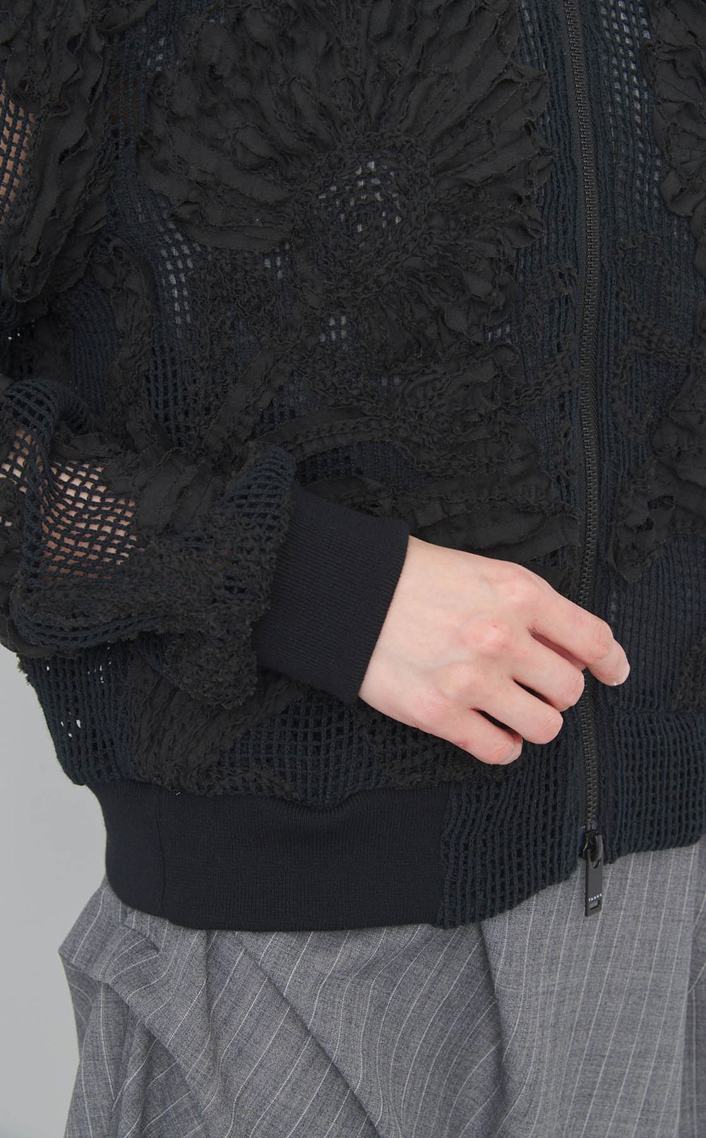 コットンメッシュエンブロイダリーブルゾン