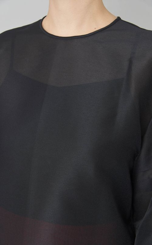 オーガンジーボリュームスリーブブラウス