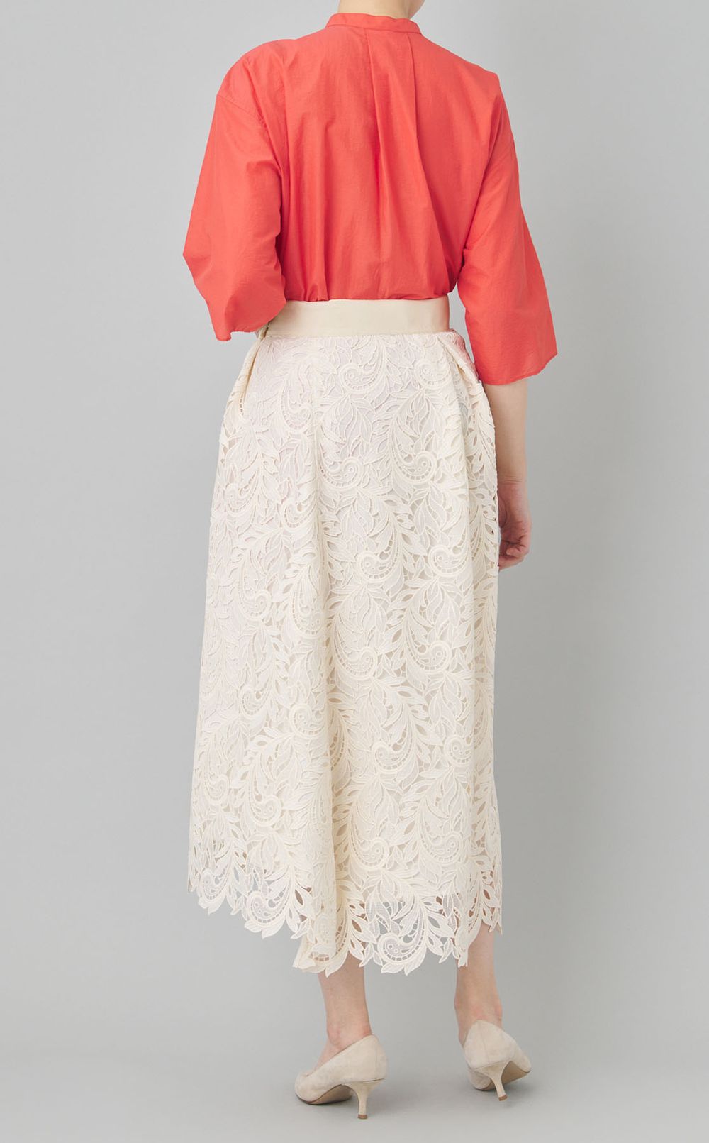 ペイズリーレースラップスカート