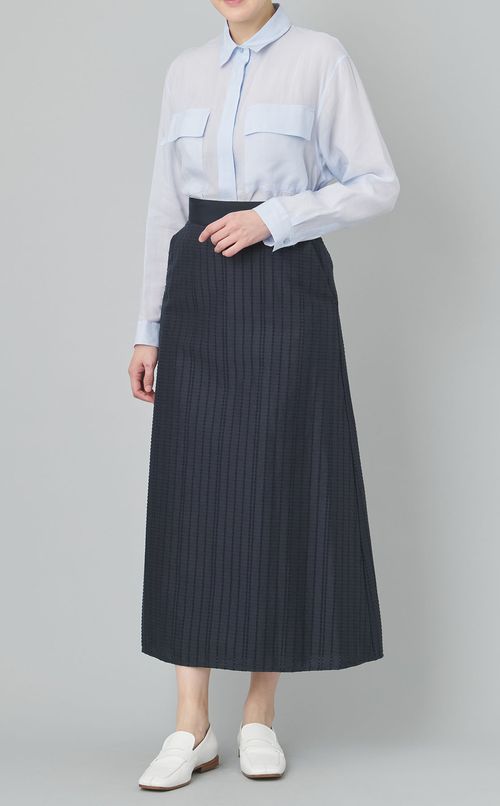 ドローストリングリネンブラウス