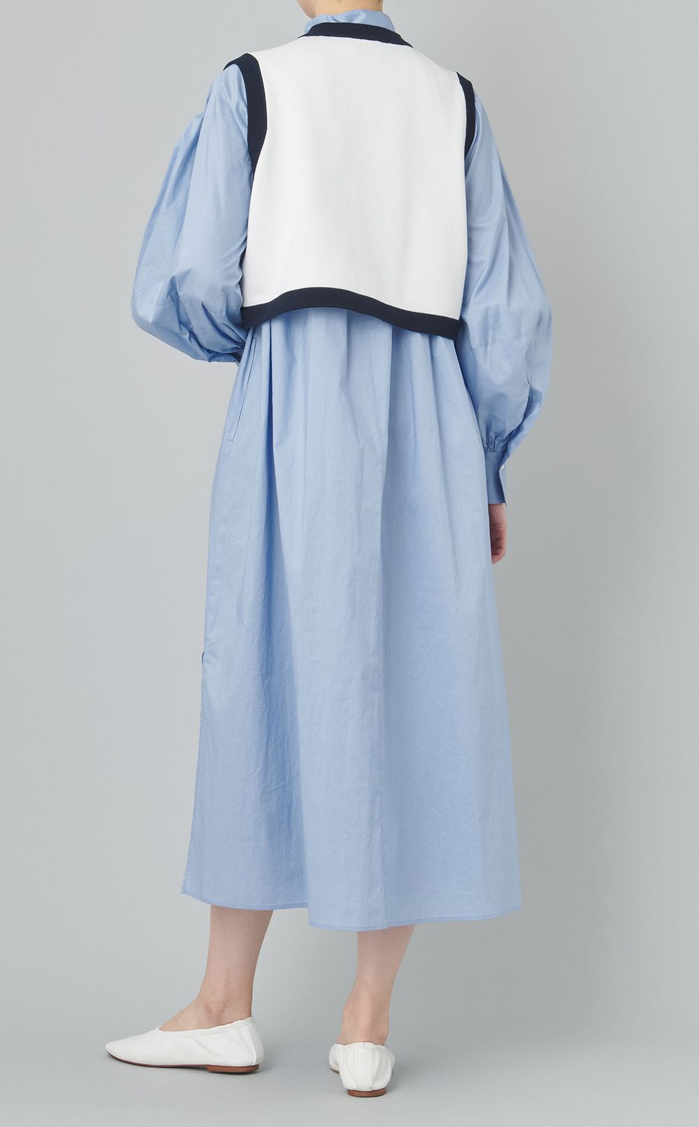 クロップバイカラーニットベスト