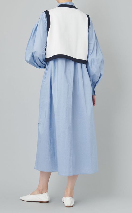 クロップバイカラーニットベスト