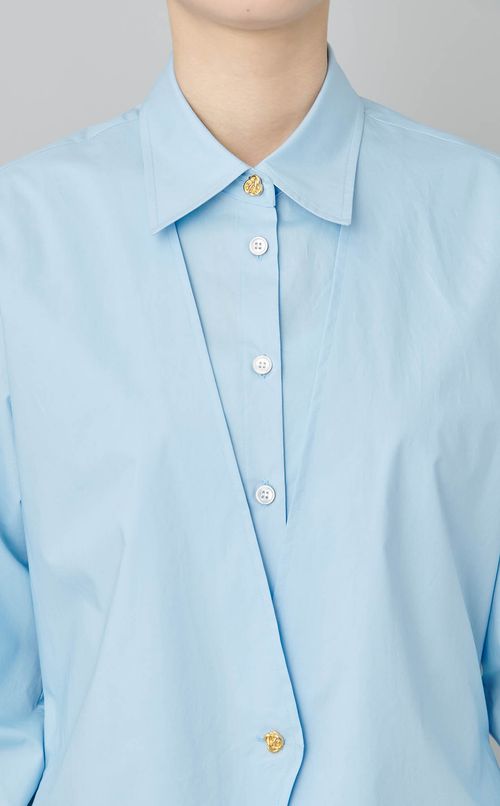 ベストレイヤードコットンシャツ