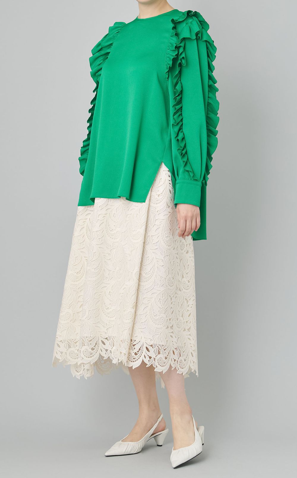 ペイズリーレースラップスカート