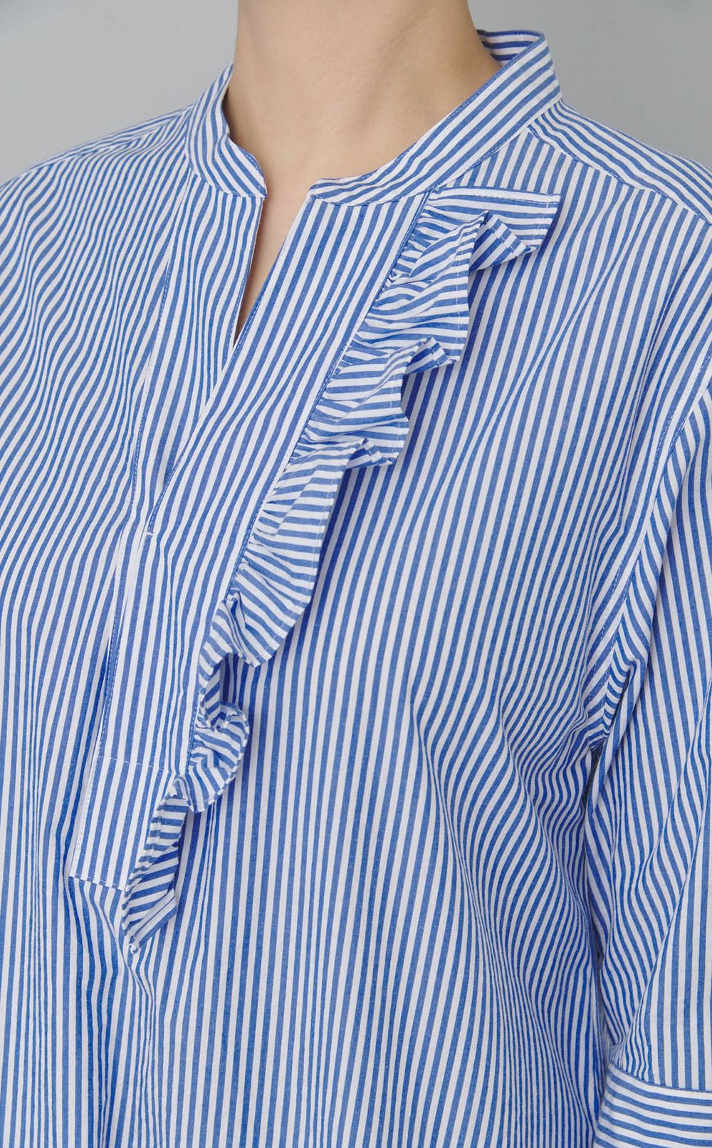 コットンラッフルシャツワンピース