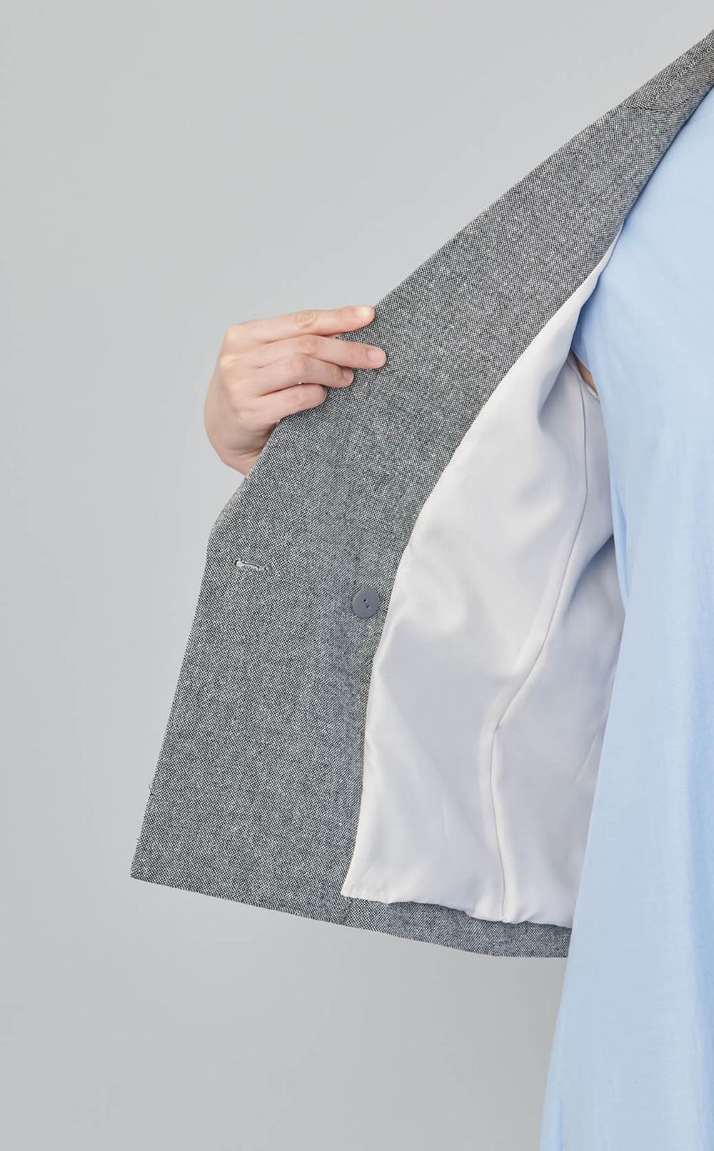 ダブルブレストツイードブレザー