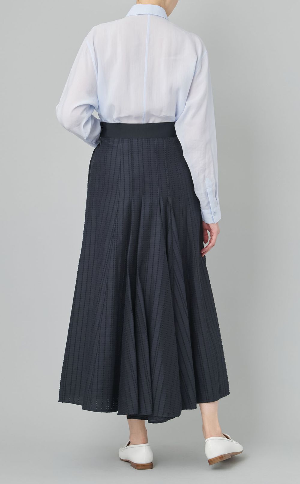 グログランジャガードバックフレアスカート