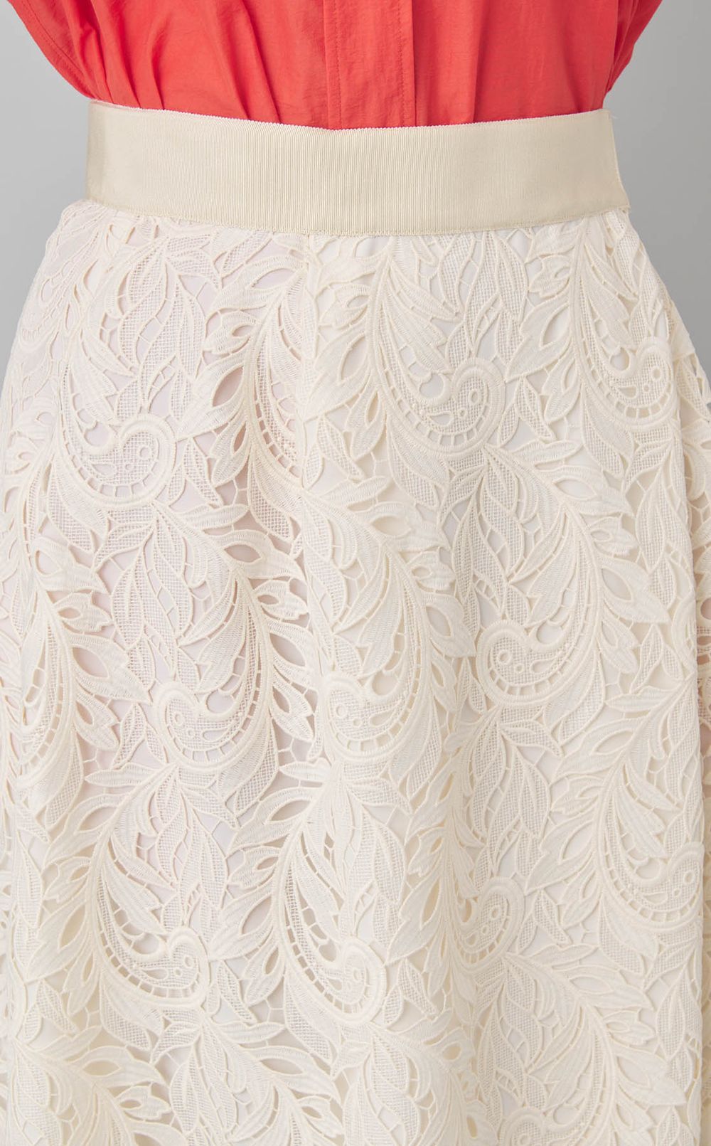 ペイズリーレースラップスカート