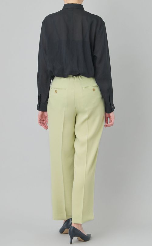 ドローストリングリネンブラウス