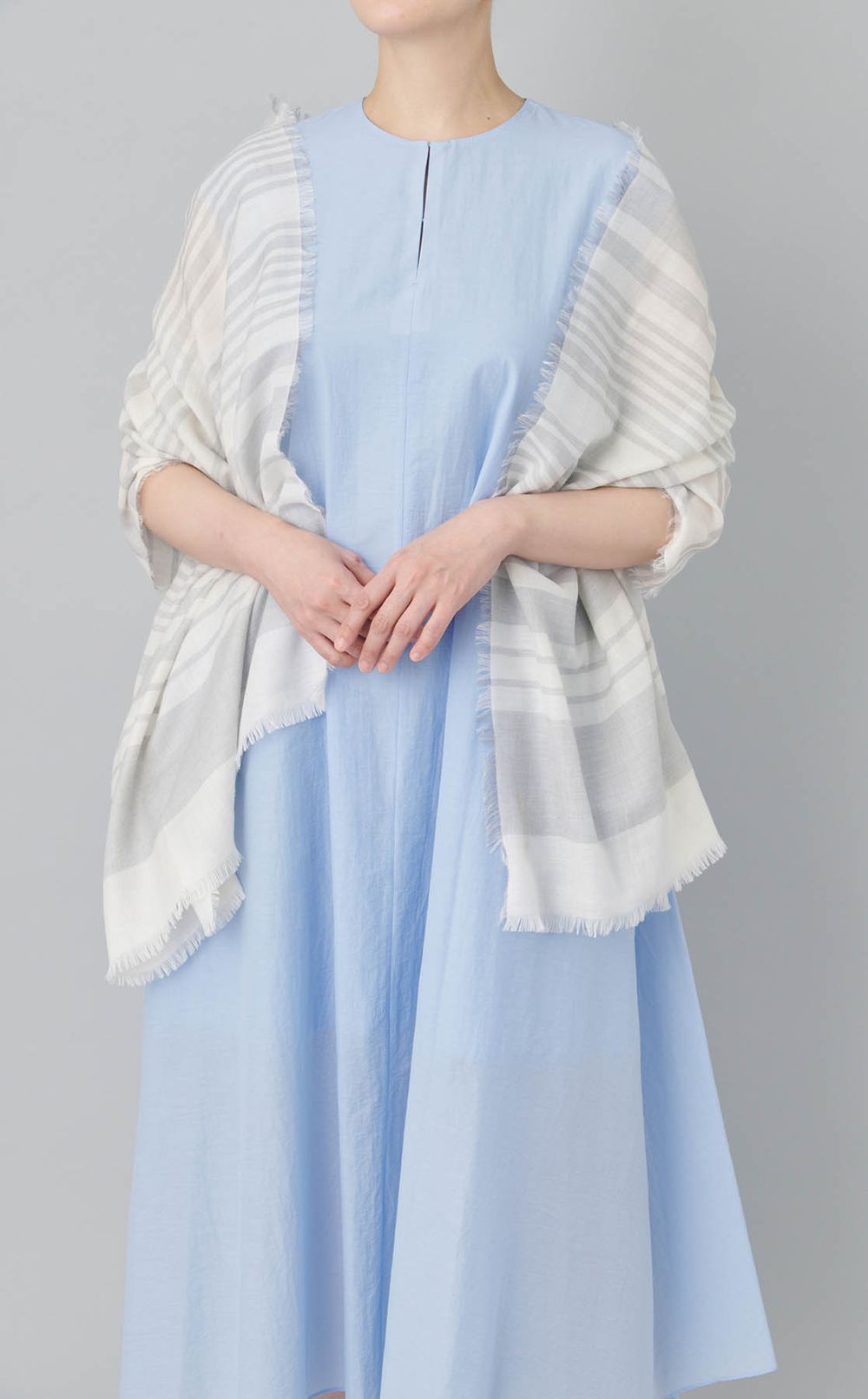 カシミヤミックスボーダースカーフ