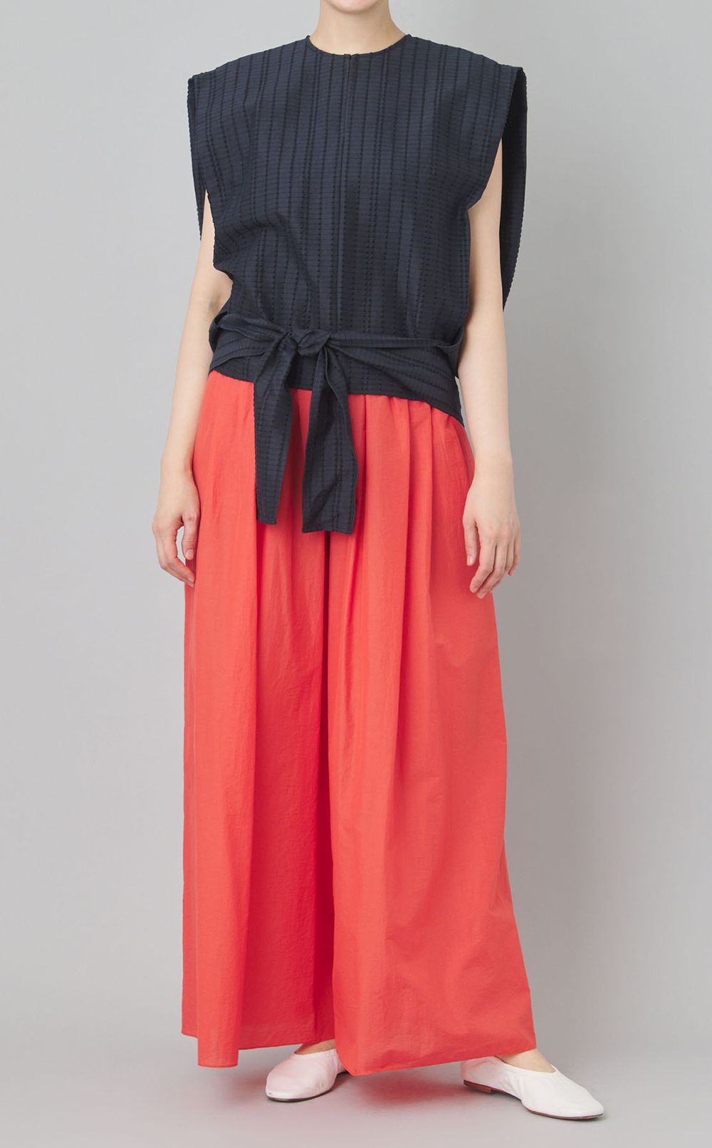 グログランジャガードスクエアブラウス