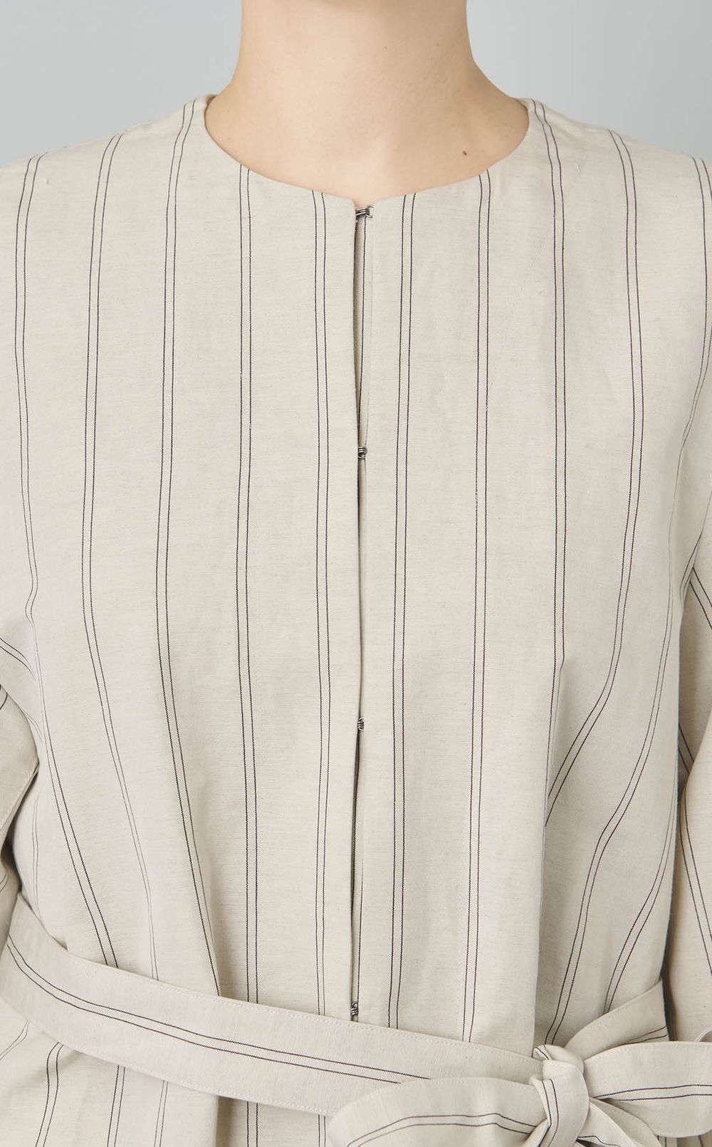 コットンリネンベルトドレス