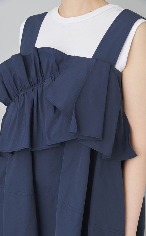 フリルドレープコクーンワンピース