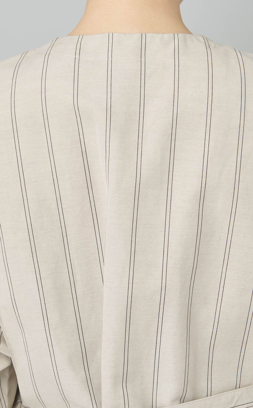 コットンリネンベルトドレス