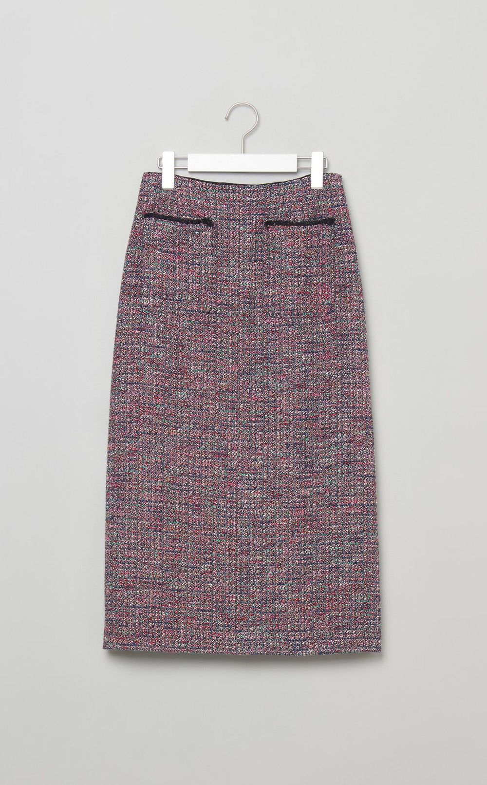 フリンジツイード Iラインスカート