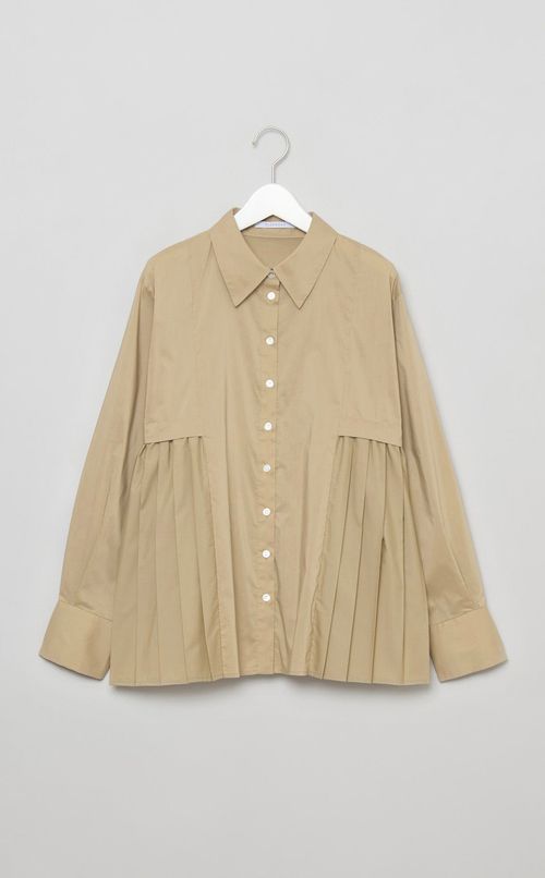 プリーツレイヤードシャツ