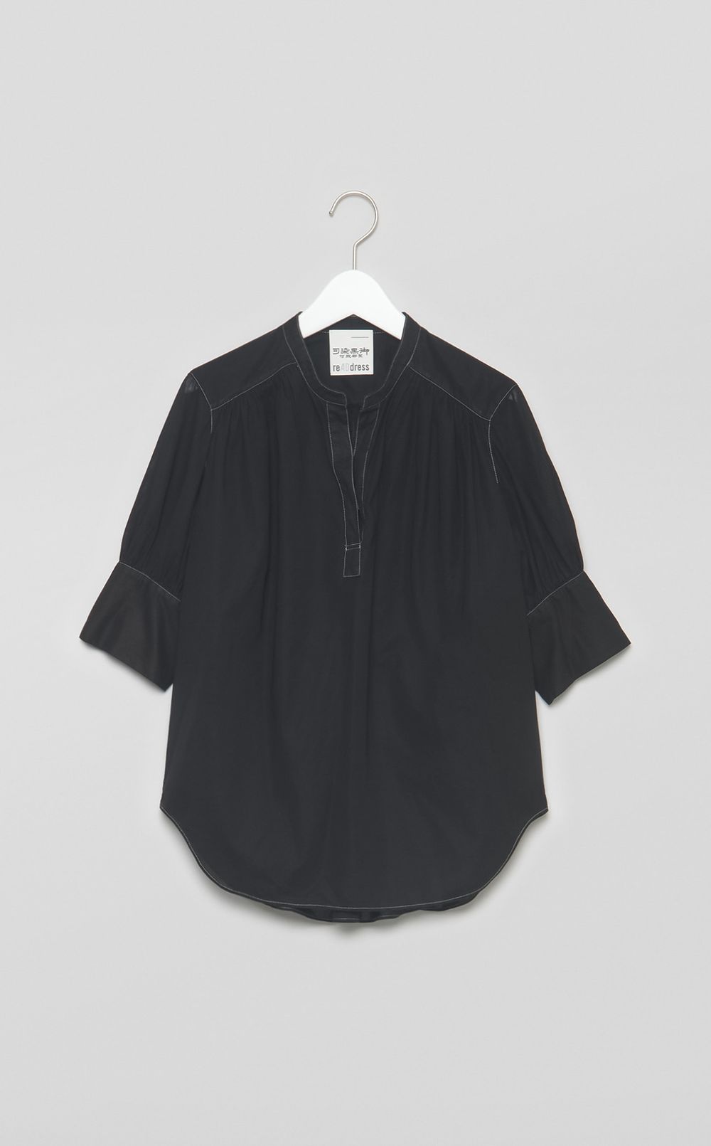 【reADdress】スキッパーギャザーブラウス