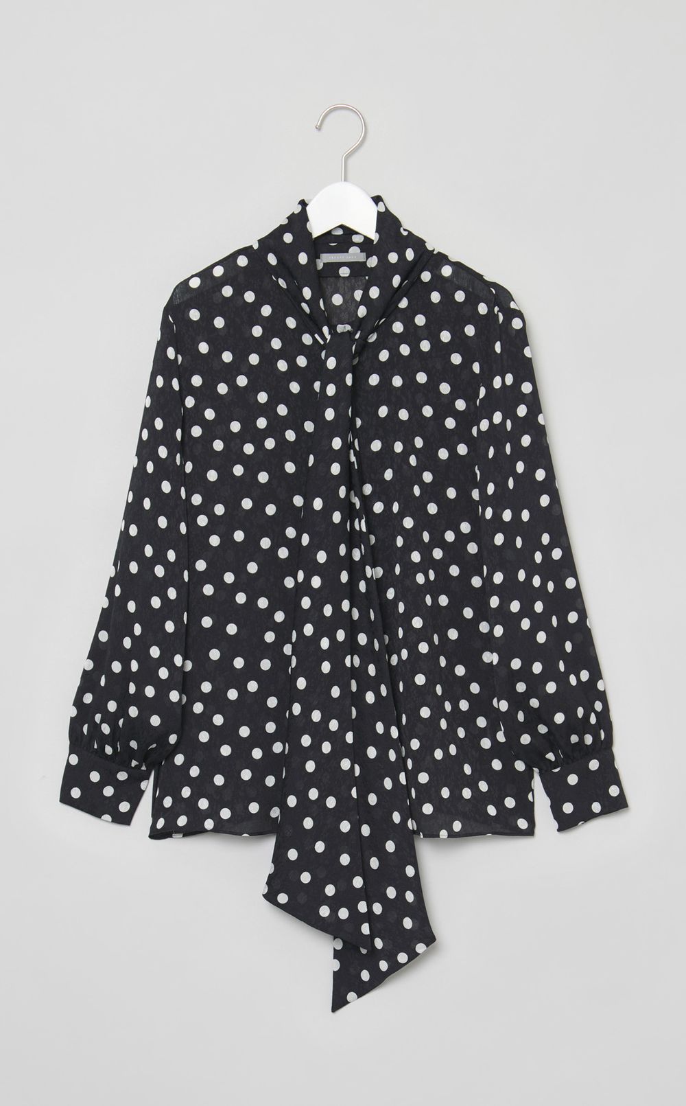 ドットボウタイブラウス