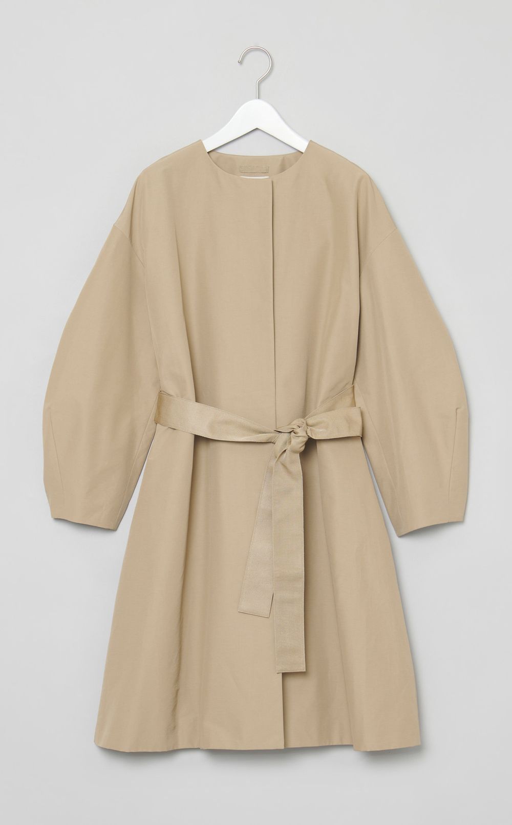 ナイロンコットンノーカラーコート