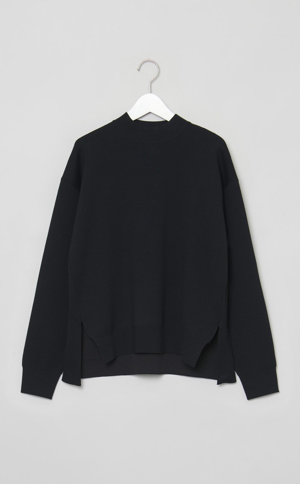 スタンドネックダブルフェイスニット