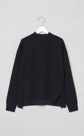 スタンドネックダブルフェイスニット