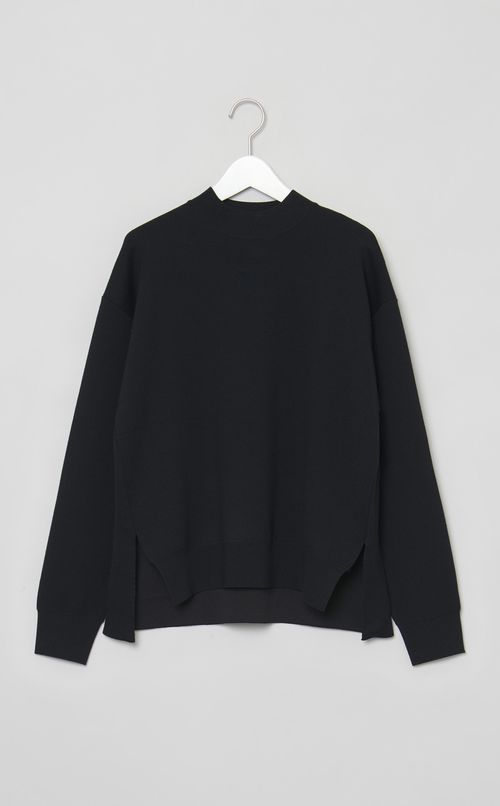 スタンドネックダブルフェイスニット