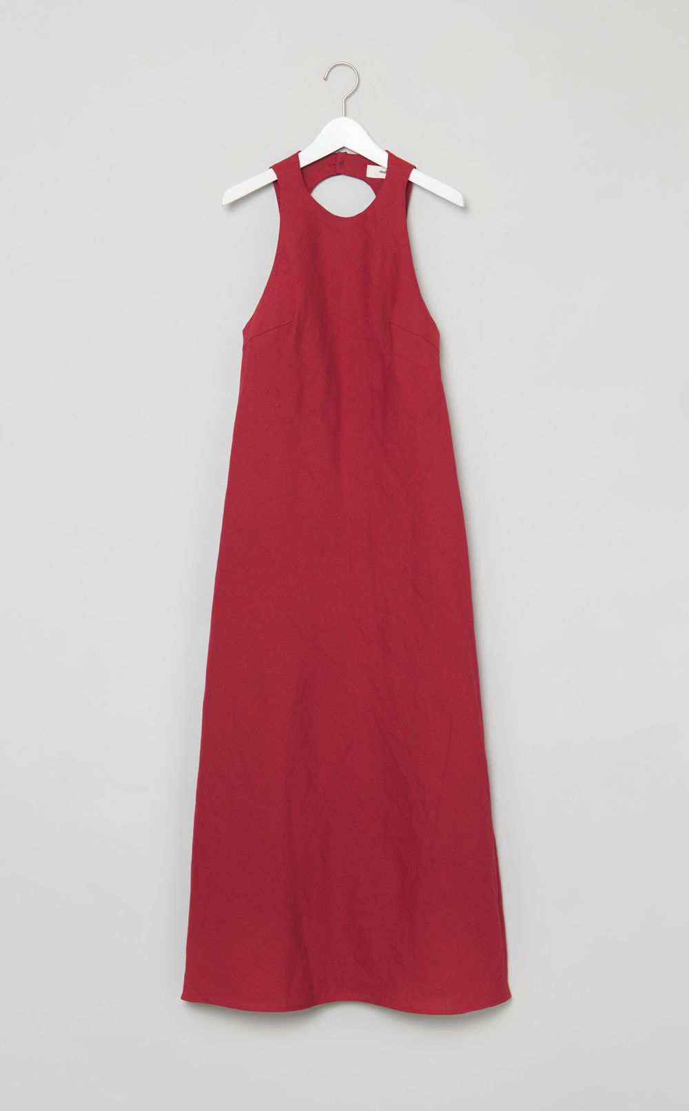 リネン混バックオープンドレス