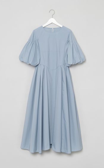 ギャザースリーブロングワンピース