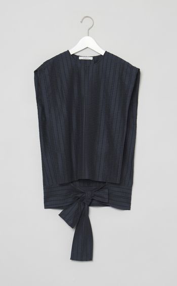 グログランジャガードスクエアブラウス