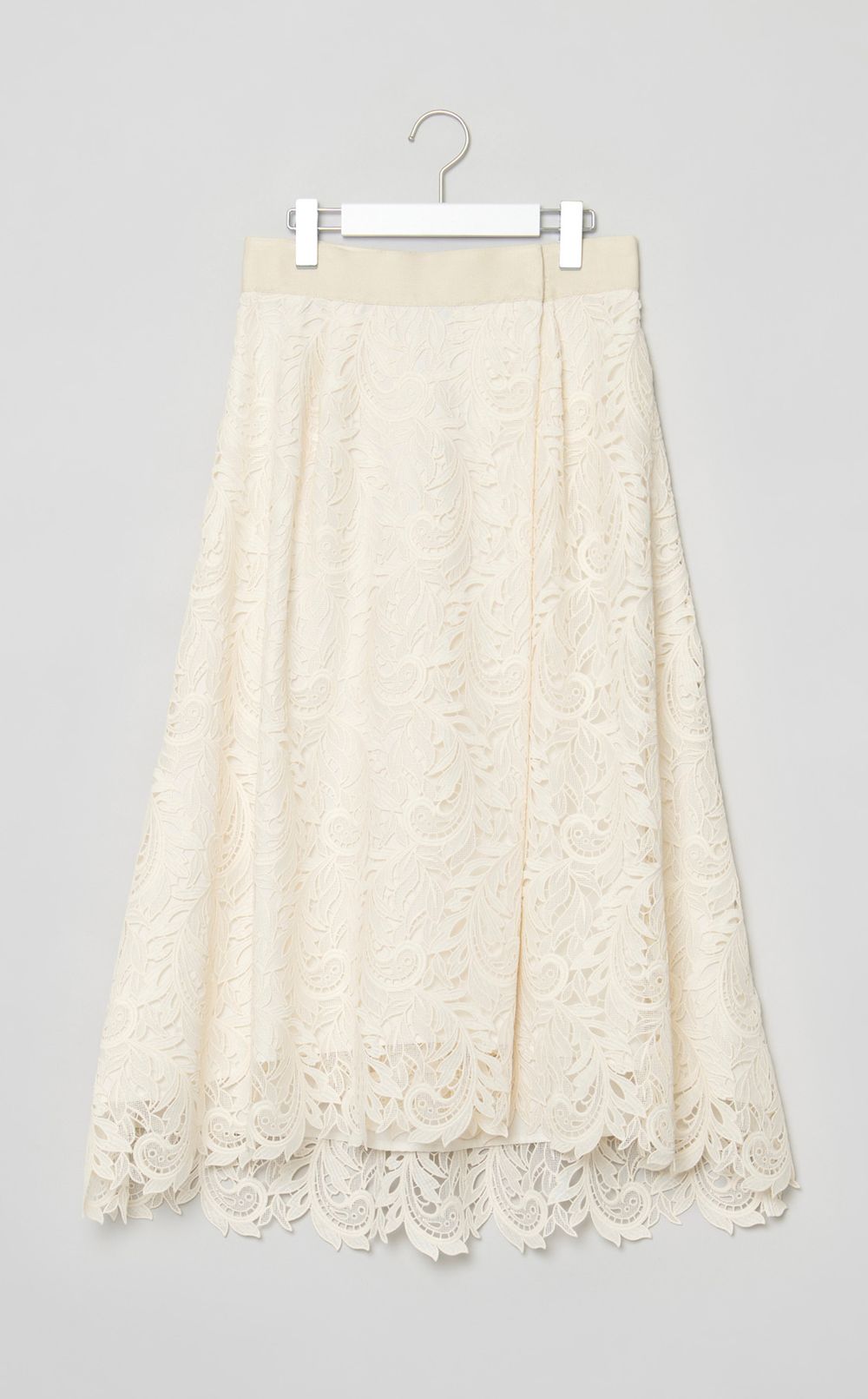 ペイズリーレースラップスカート