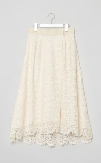 ペイズリーレースラップスカート