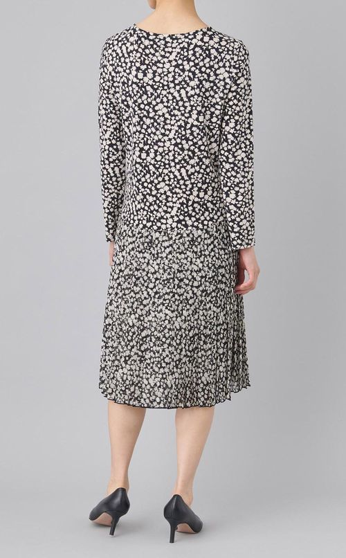 フラワープリント切替ジャージワンピース