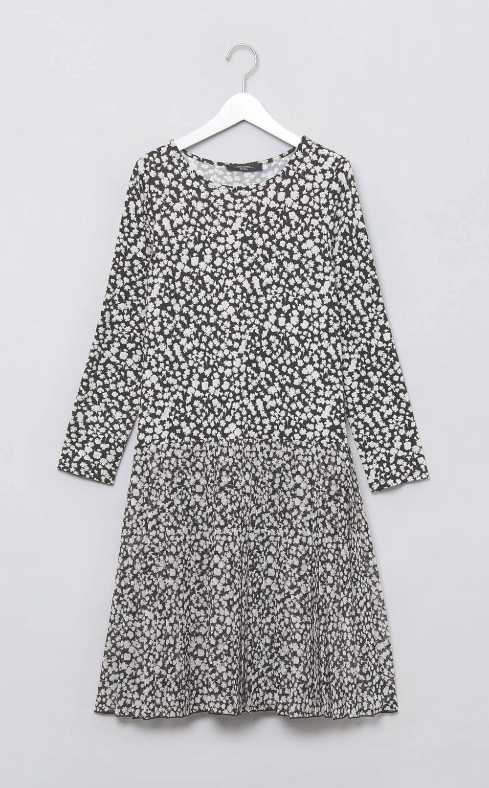 フラワープリント切替ジャージワンピース