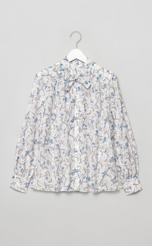 フラワーステッチボウタイブラウス