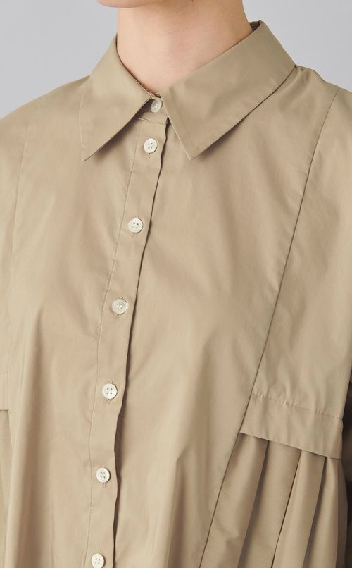 プリーツレイヤードシャツ